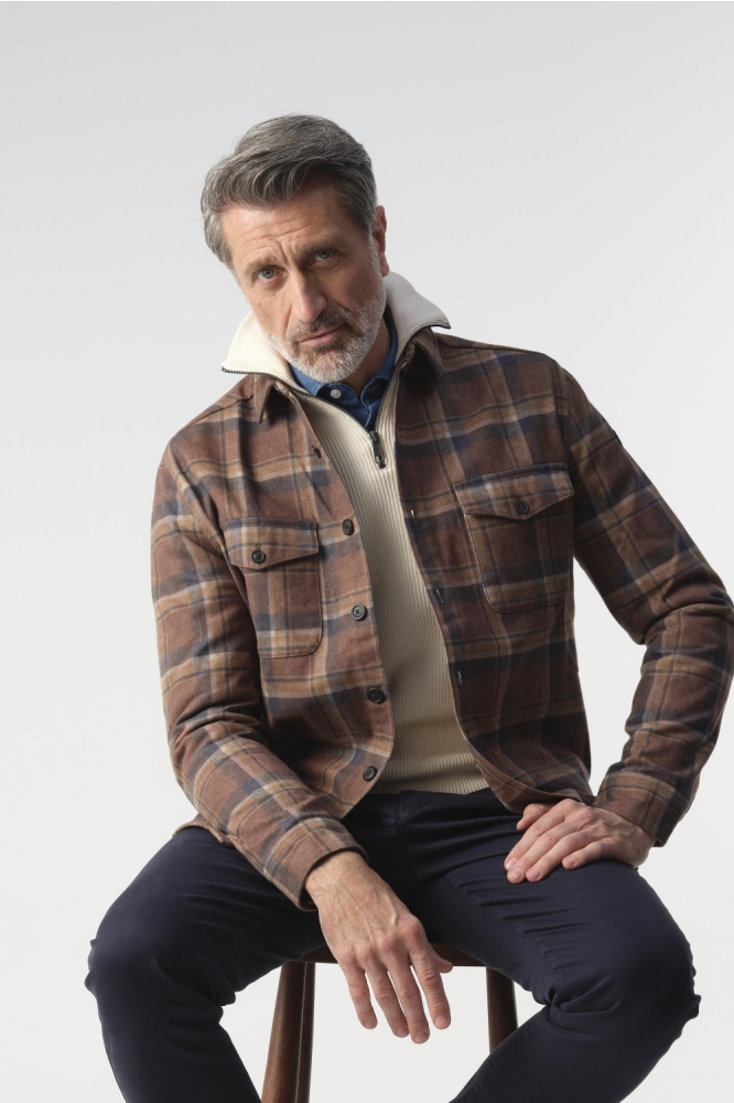 OVERSHIRT WALKER 099124 002 8005 BRUIN GROTE RUIT